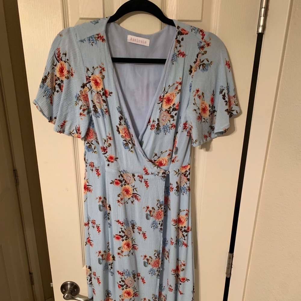 Midi floral wrap dress, size 4